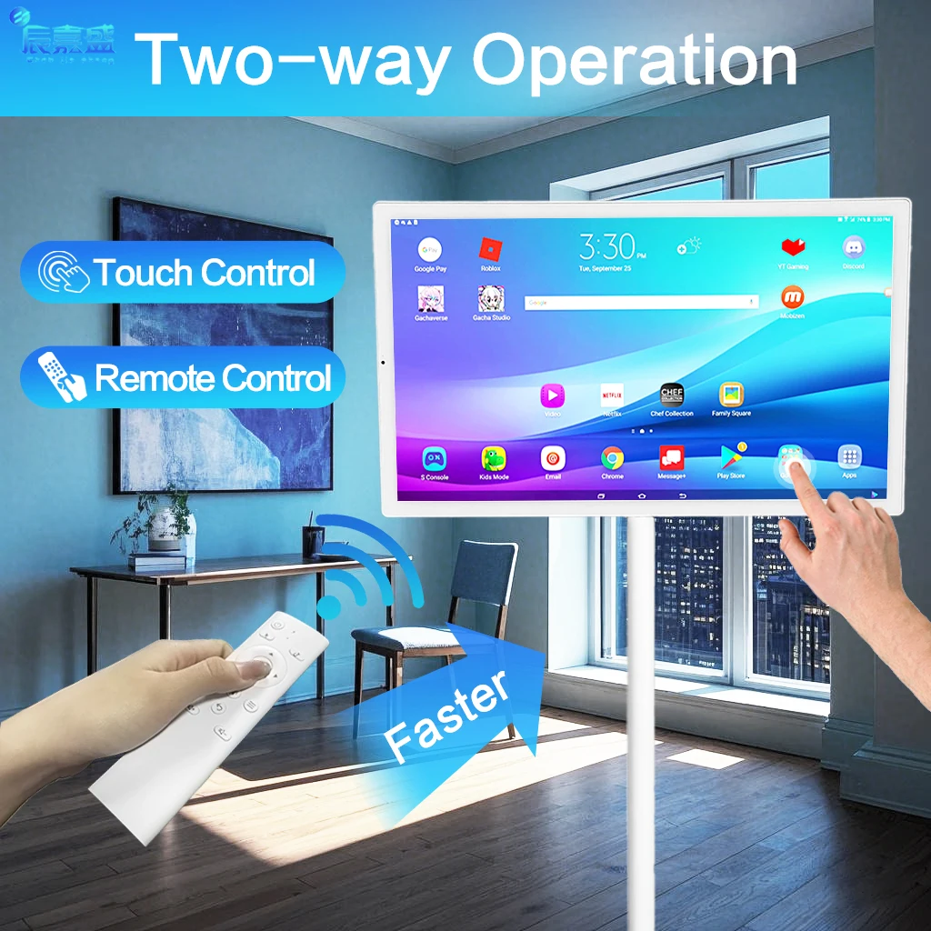 تلفزيون ذكي LCD تفاعلي محمول 4+128G لدراسة ألعاب التمرين-22/24/27/32 بوصة للمصاعد