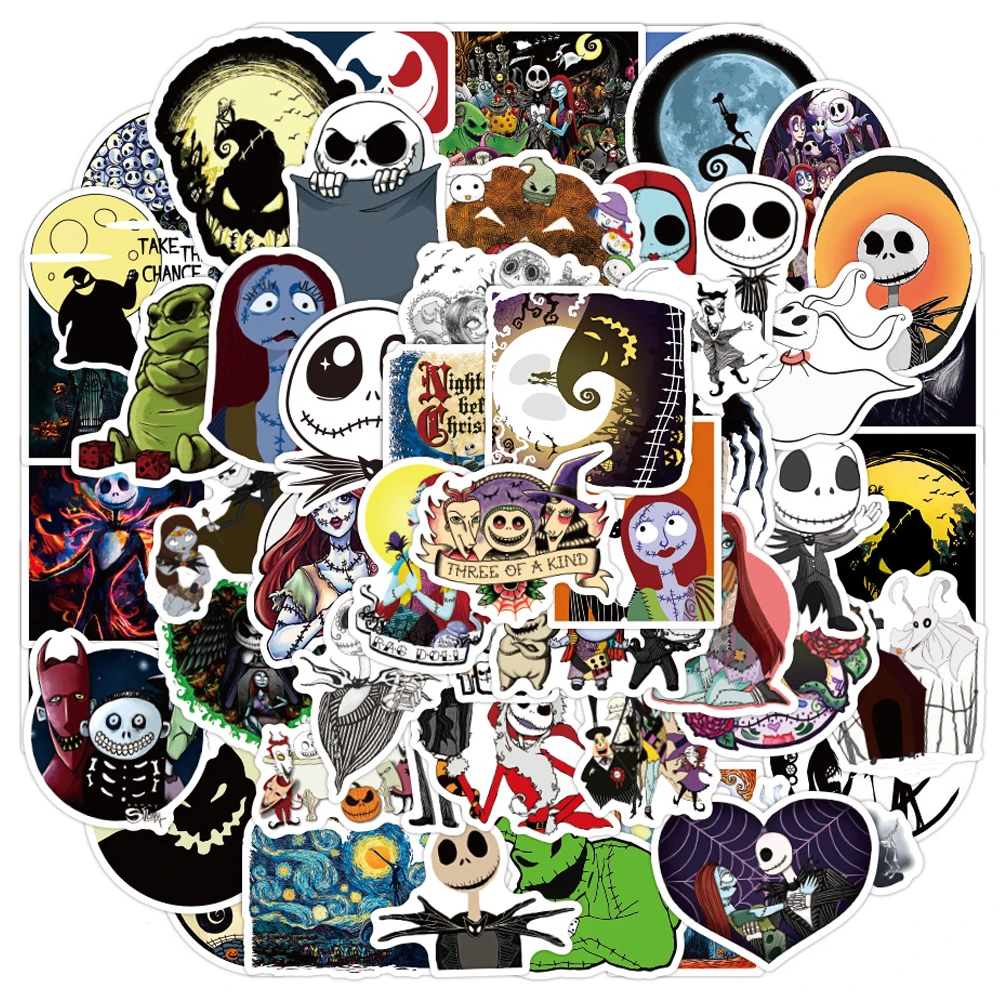 10/30/50pcs Disney Movie The Nightmare Before Christmas Stickers Horror Graffiti Decals DIY Motorcycle Car Phone Cool Sticker