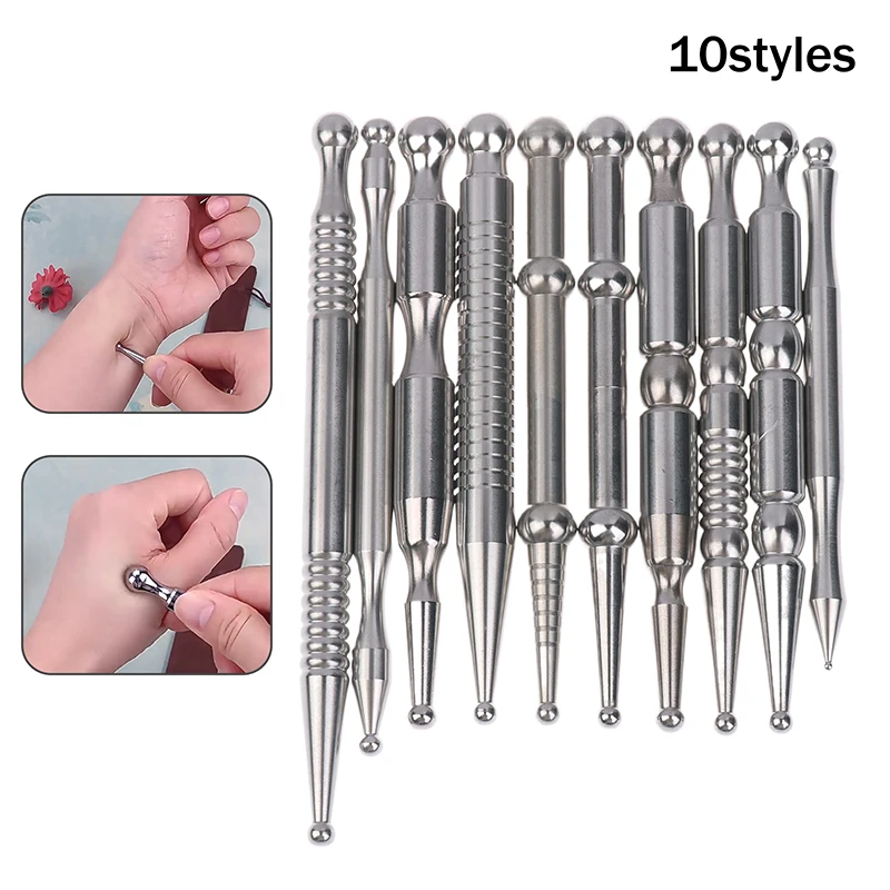 1Pcs Acupuncture Pen, Facial Reflexology Tools Stainless Steel, Trigger Point Massager Tool, Deep Tissue Massage Tool