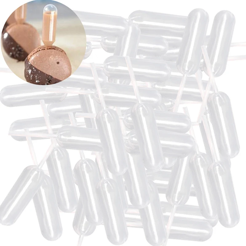 50PCS Mini Dropper Disposable Jam Dropper for Cupcakes Sauce Squeeze Transfer Pipettes Dropper Dessert Stuffed Cake Decor