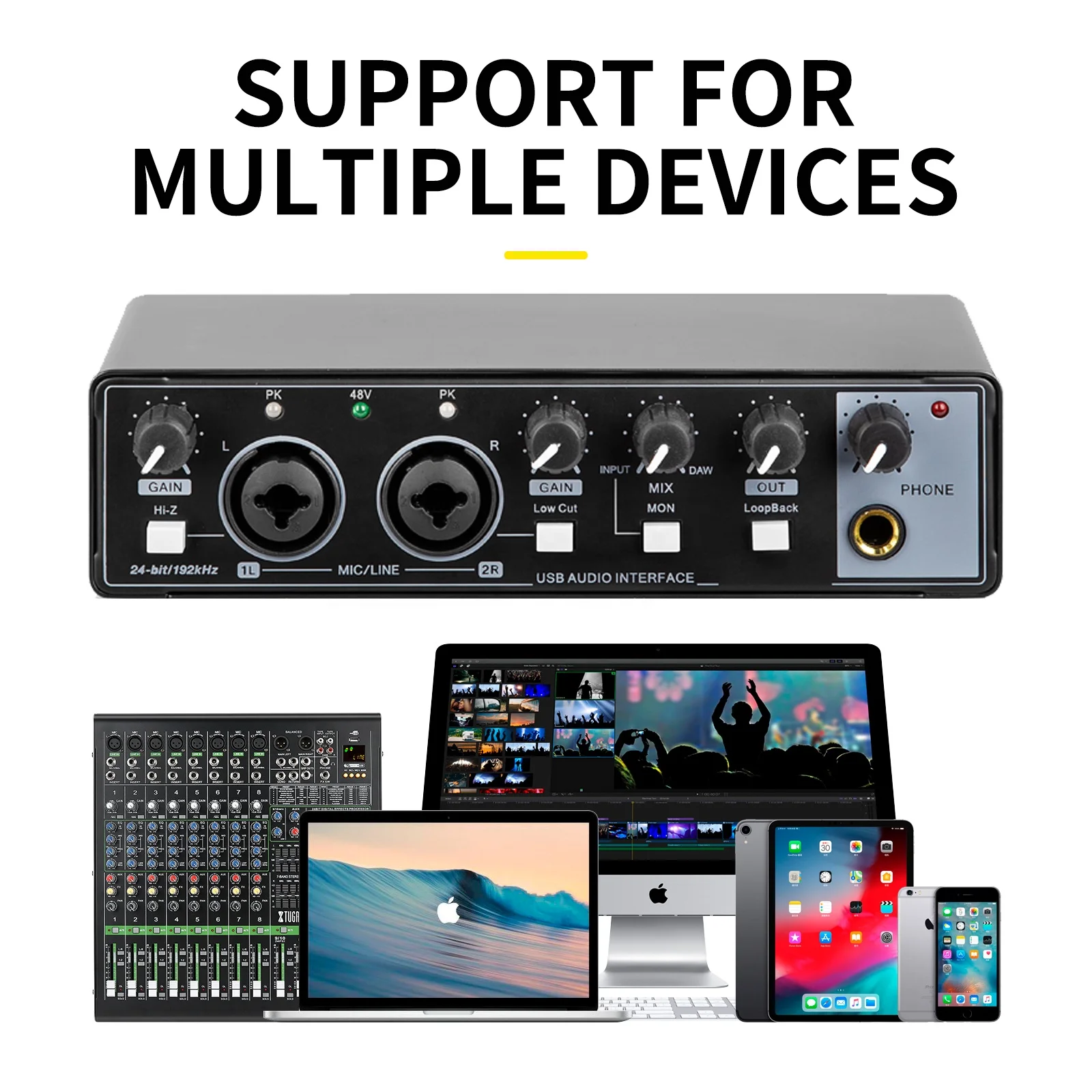 عشرة عناصر TLF Xtuga E-22 الإصدار الجديد الأكثر مبيعًا Pro Professional Usb Externe Studio Carte Son