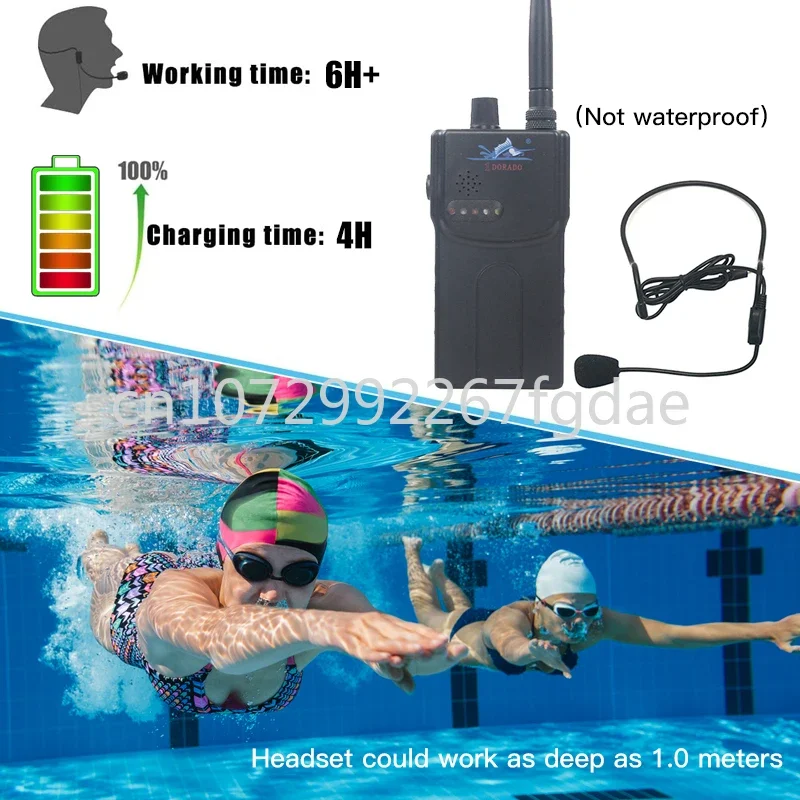 H900 200 Meter Range Swimming Training, Water Sports Communication, Wireless Intercom, 7-channel FM Transmitter