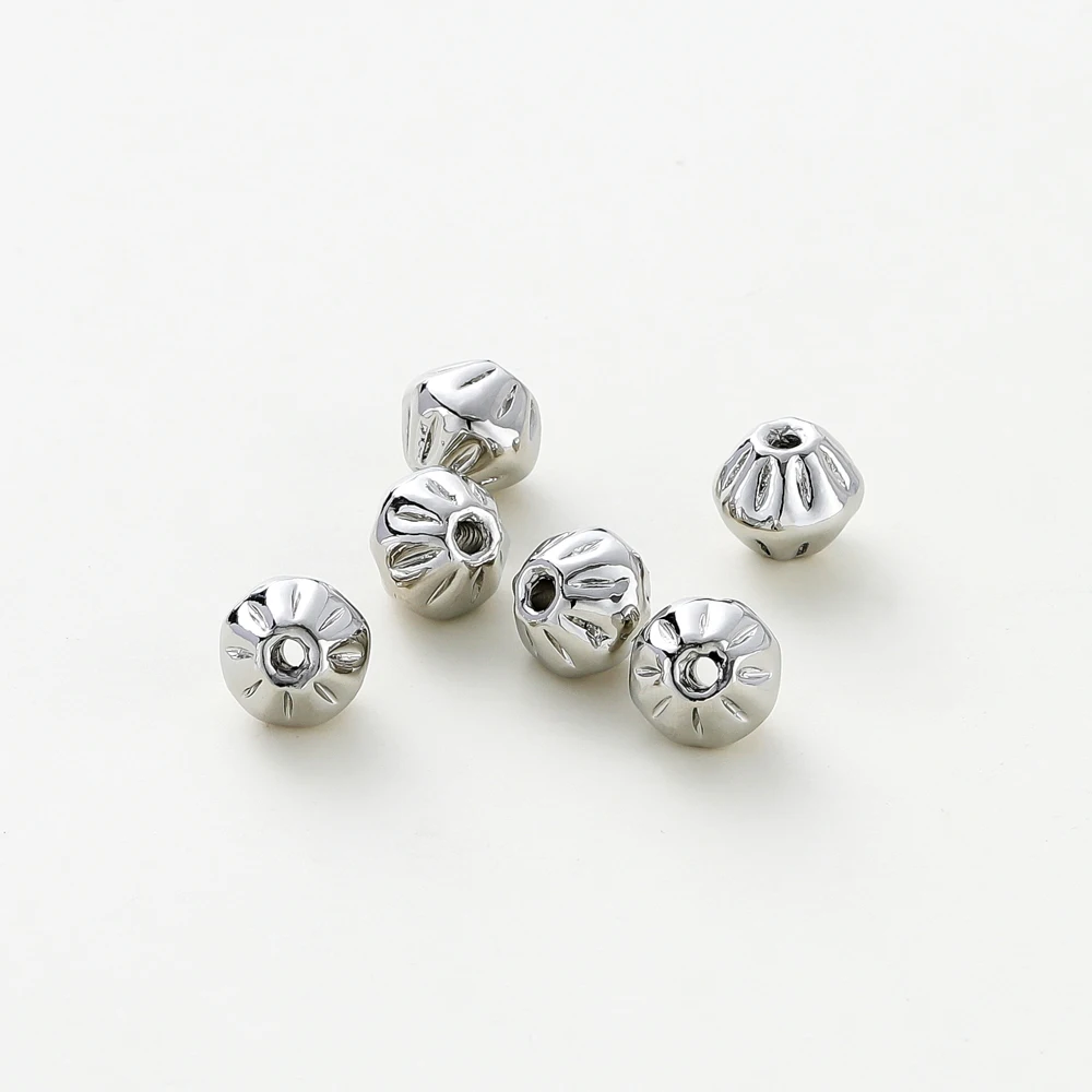 5Pcs/Lot 14K/18K Gold Color Plated Brass Chrysanthemum Beads Spacer Beads for DIY Bracelet Necklace Jewelry Making Accessories image 4