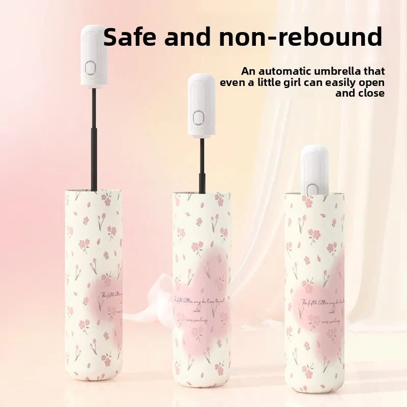 

Новый зонт с принтом, тройной зонт, солнцезащитный крем, защита от ультрафиолета, виниловое покрытие, зонтик, автоматический зонт для погоды и дождя