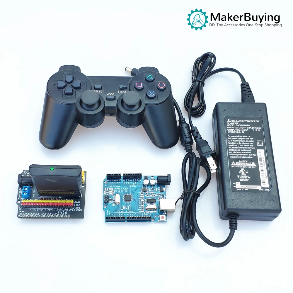 Alta Potência DIY Robô Braço PS2 Controle Kit, Arduino Aprendizagem Kit, 6DOF