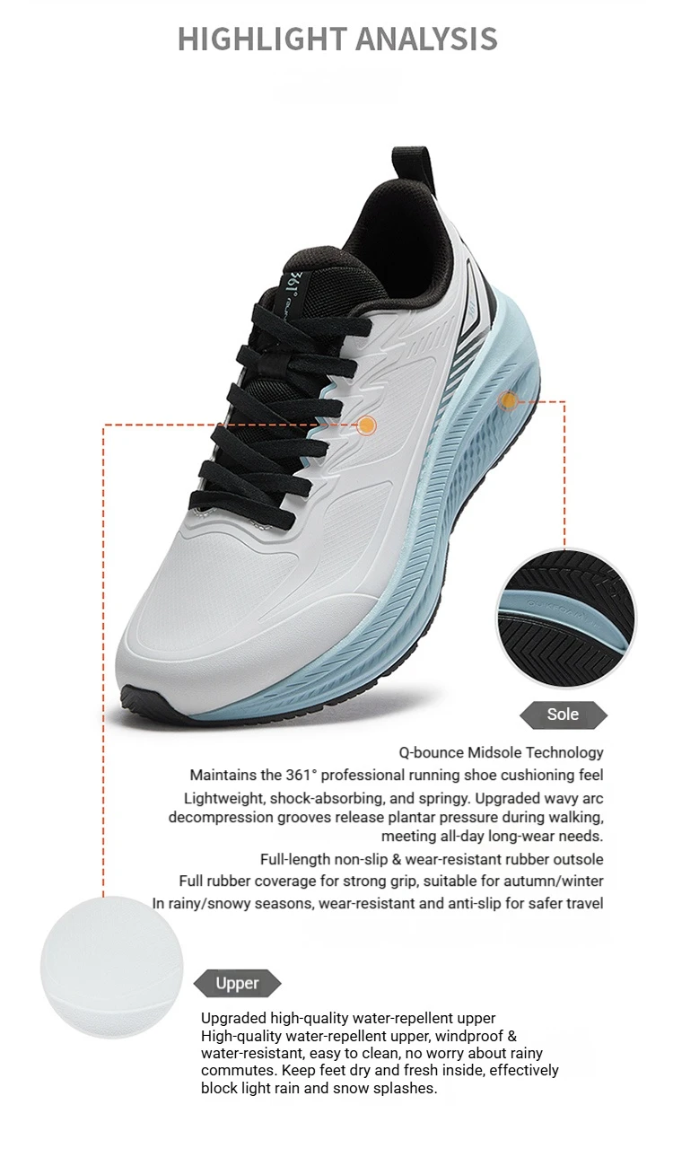 361 Degrees Fengyi 2 Rainblock Herren-Laufschuhe, wasserabweisend, rutschfest, griffig, dämpfend, luftig, Herren-Sneaker 672632210 – Detail 13