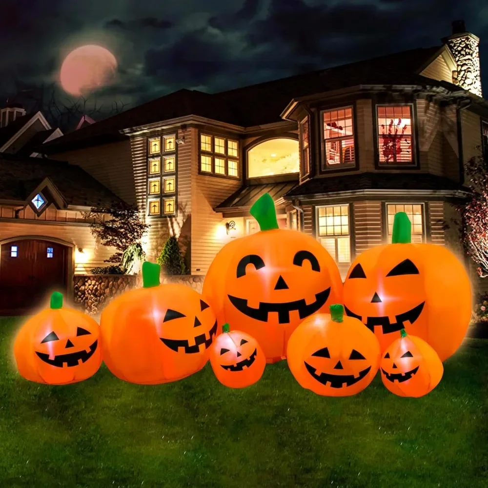 Halloween Inflatable Pumpkin, Patch Family Decoration Lantern Decor for Lawn Yard Home Party, Halloween Pumpkin