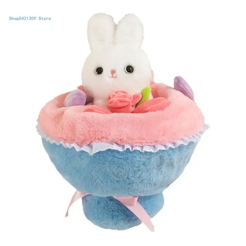 35cm Rabbit Bouquet Plush Toy with Sweet Designs for Valentines Day and Anniversary Gifts All Age Birthday Present