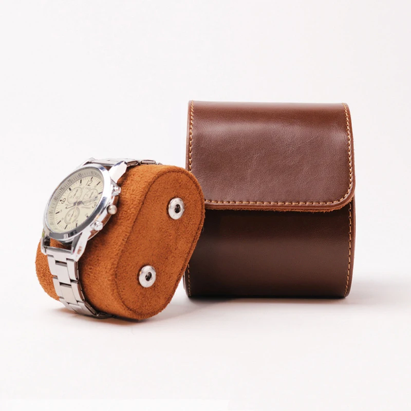 New Exquisite Men Women PU Leather Roll-Up Portable Watch Case Vintage Watch Storage Box Storage Packaging Watch Box Gift Box