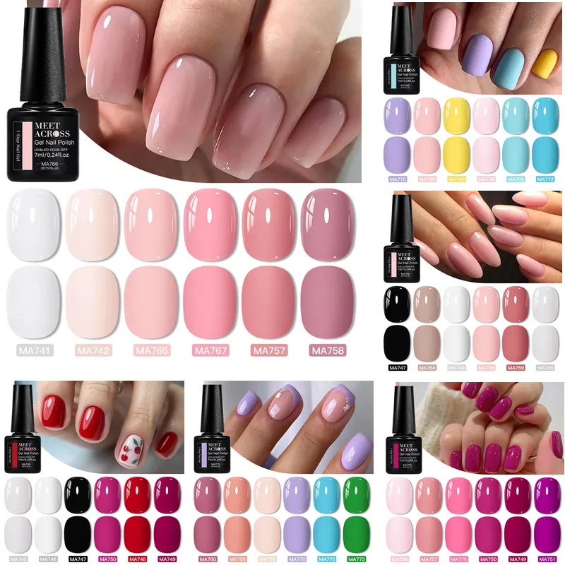 6pcs 1-step Gel Polish Set 3 IN 1 Gel Nail Polish Soak Off LED UV Gel Nail Varnishes No Need Base Top Coat Gel Nail Supplies DIY