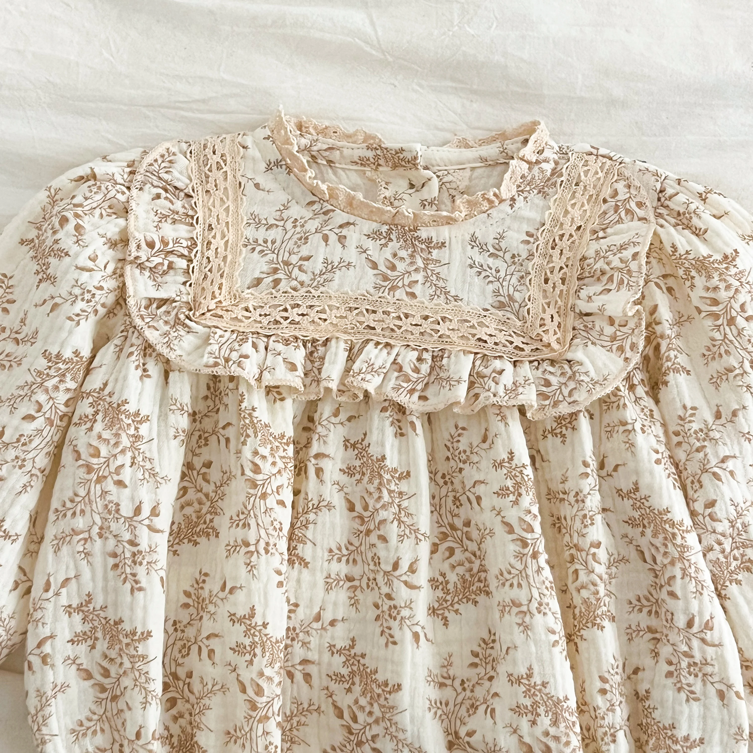 Neue Schwestern Kleid Infant Baby Mädchen Spitze Kragen Kleid Strampler Kinder Mädchen Vintage Blumen Prinzessin Kleid Familie Kleidung Strampler – Detail 12
