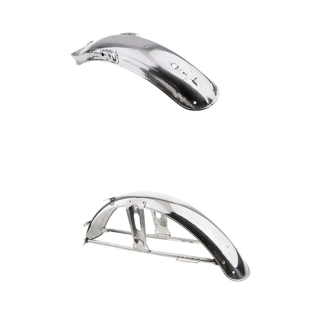 Chrome Front + Rear Mudguard Metal Steel for CG125 (58cm+55cm) image 6