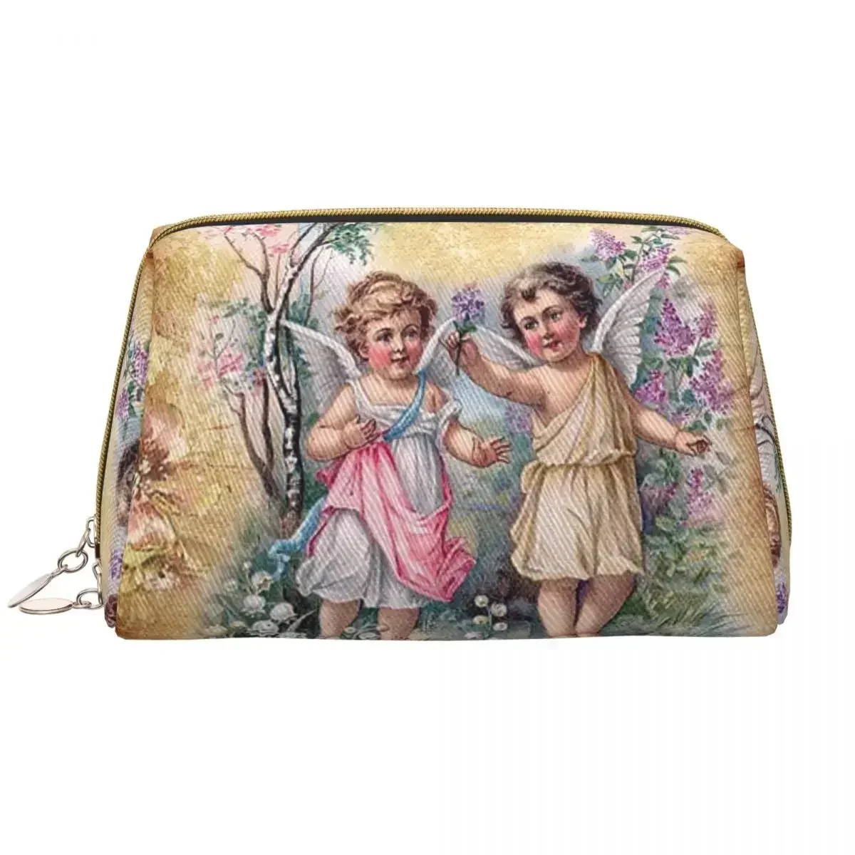 

Custom Victorian Angel Toiletry Bag Women Vintage Angel Cosmetic Makeup Organizer Ladies Beauty Storage Dopp Kit Case