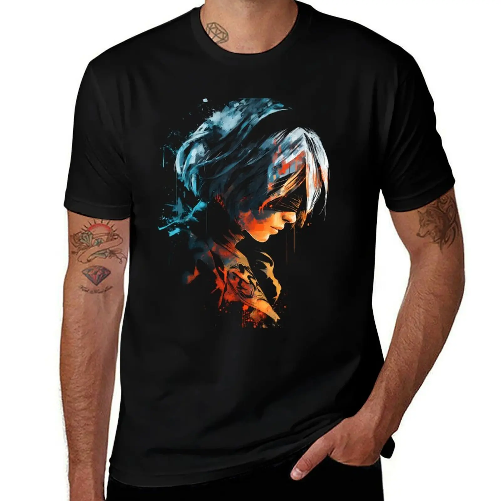 

2B YoRHa No.2 Nier Automata Print design T-Shirt t shirt man casual man t shirt cotton high quality t shirts with prints T-Shirt