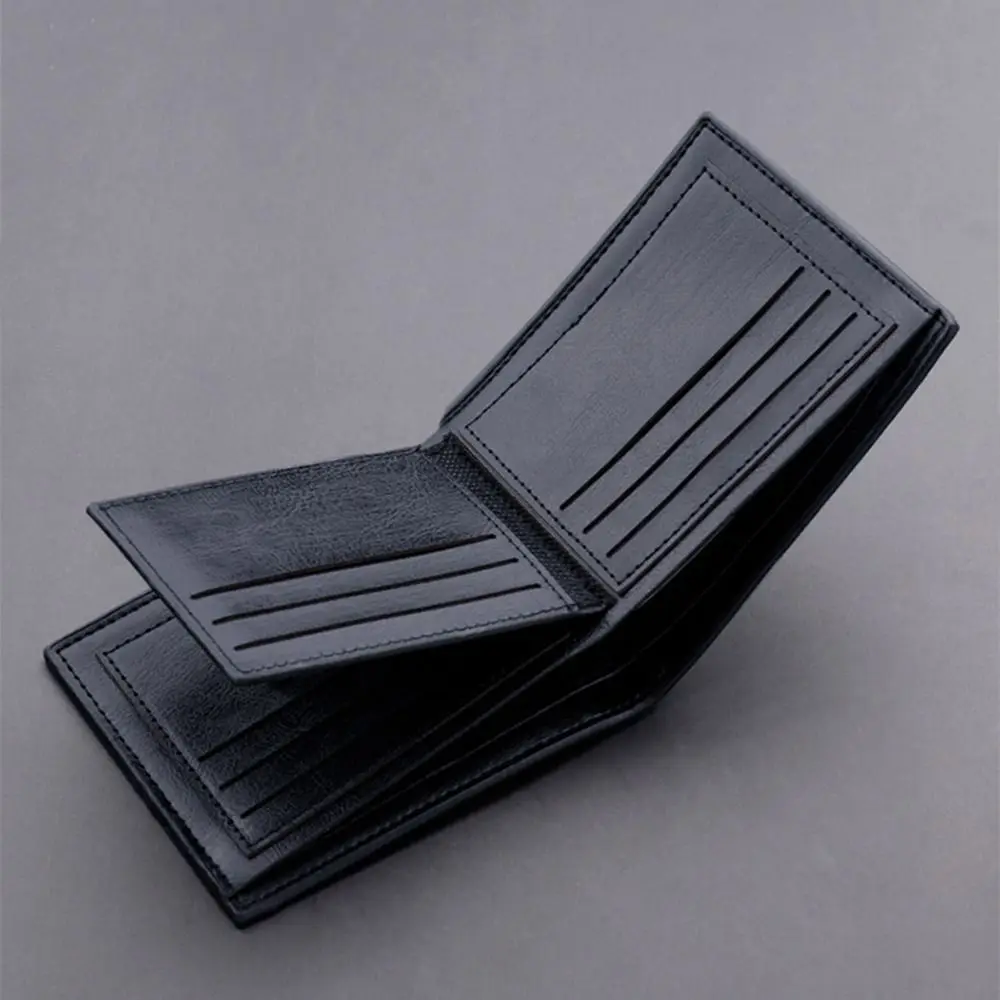 High Quality Waterproof Men's Short Wallet Soft Multi-position 2 Fold Purse Wear-resistant Leisure Male Coin Pocket Daily Use