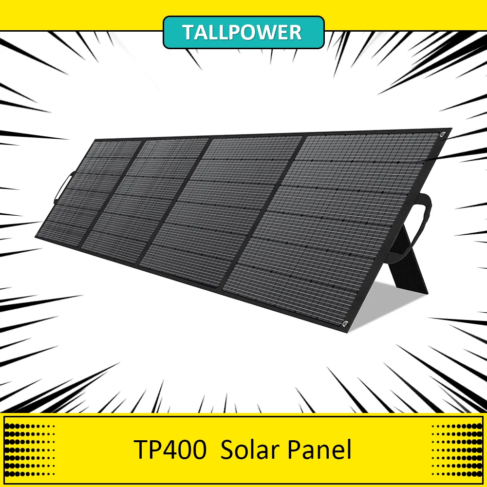 TALLPOWER TP400 400W Portable Solar Panel, 23.4% High-Efficiency Solar Power Generation, Series and Parallel,IP67 Waterproof