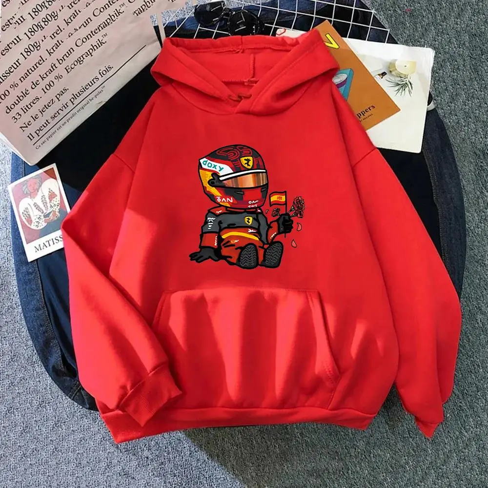 Sainz Mini F1 Hoodies for Men Games Cartoon Graphic Sweatshirts Long Sleeve Y2k Clothes Clothing Harajuku Streetwear Women