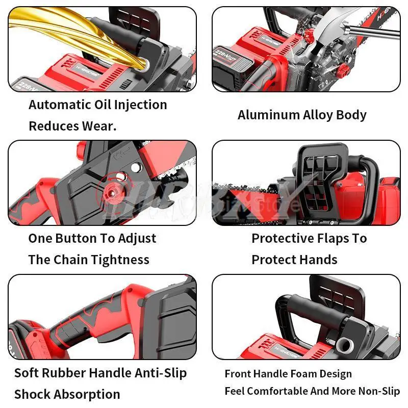 Electric Saw 16/12 Inch Chainsaw Tool Brushless Motor Logging Pruning Saw handheld Chainsaw Rechargeable Battery For Wood Cutter