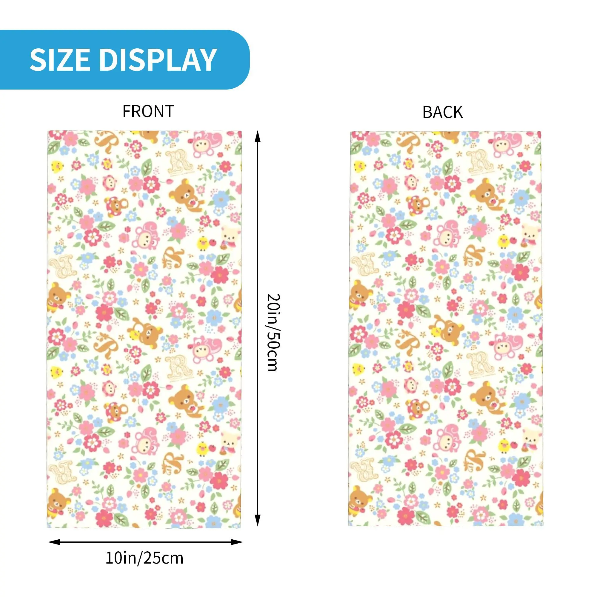 لطيف Rilakkuma زهرة نمط باندانا الرقبة الجراب المطبوعة وشاح سحري دافئ بالاكلافا ركوب للجنسين الكبار الشتاء