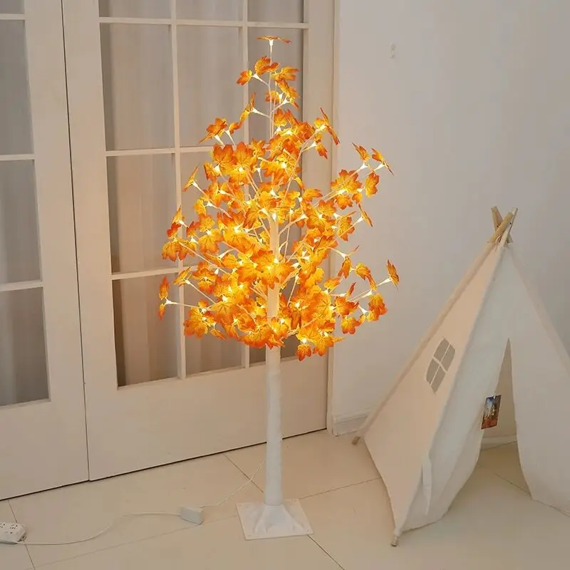 

Creative christmas decorations for home led maple tree lights Bedroom room layout props Scene layout shooting supplies hanukkah