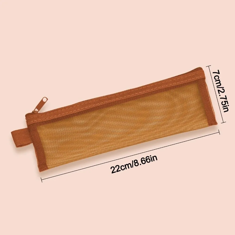 1pc Mesh Pencil Case Storage Bag For Exams Portable Pencil Case Multi-Functional Square Stationery Pencil Pouch School Supplies