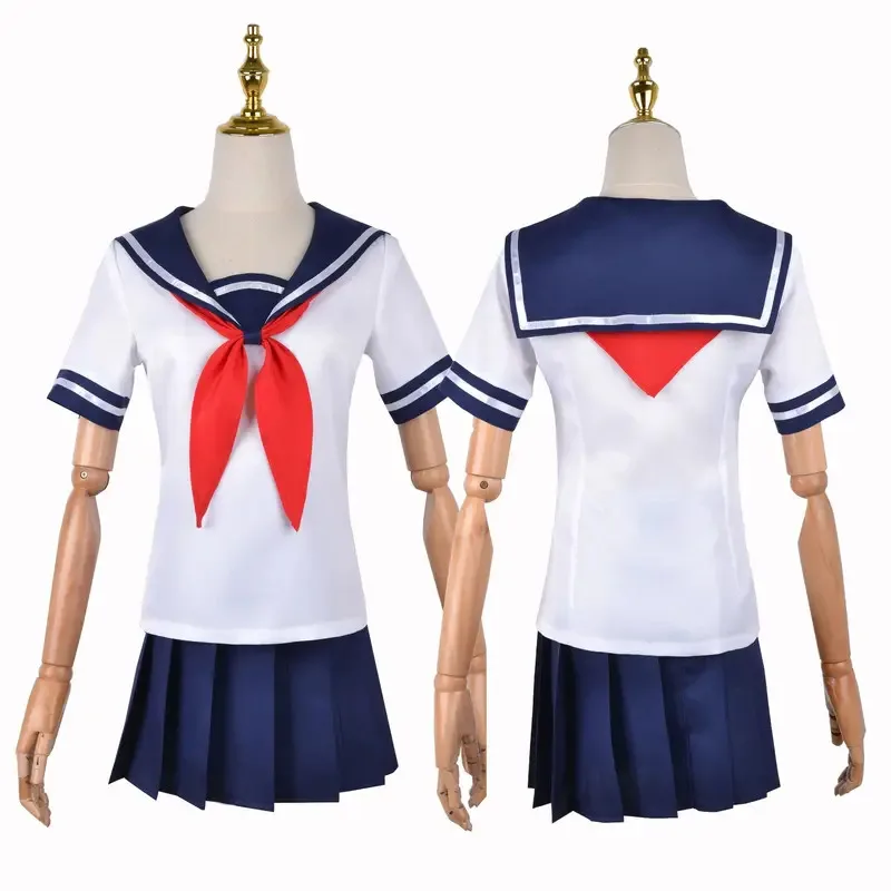 Anime Yandere Simulator Ayano Aishi disfraz de juego de rol uniforme JK conjunto completo de traje de marinero de manga corta para mujer; 8'm6,