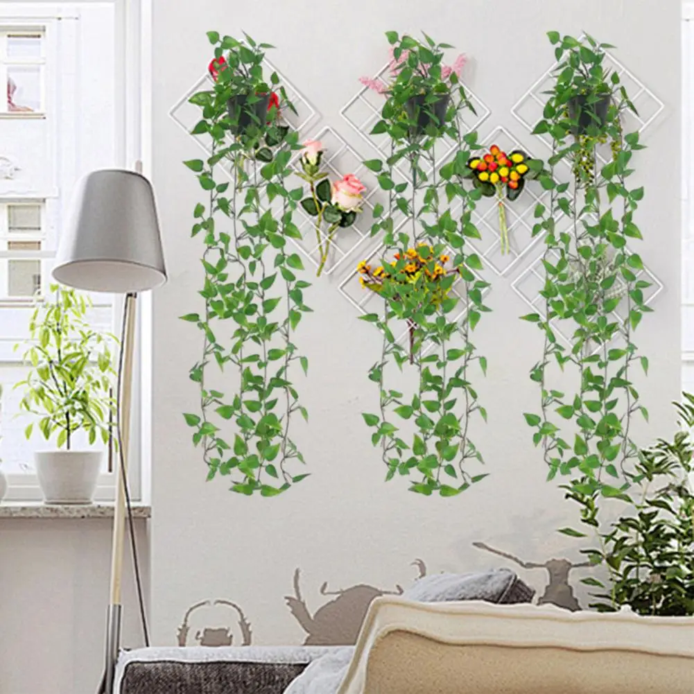 Fake Hanging Potted Plant Realistic Artificial Hanging Scindapsus Leaf Plant for Indoor Outdoor Decor Forever Blooming Fake