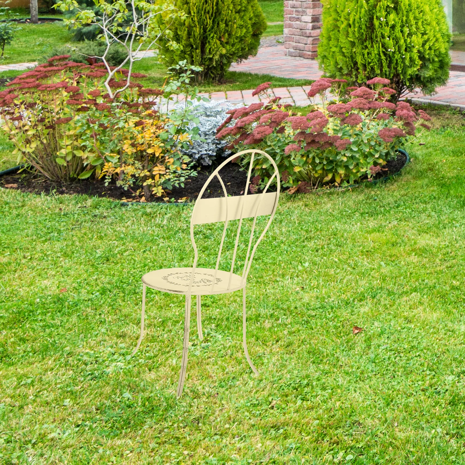 

Retro Decorative Chairs Miniature Iron Chair Set Small Size Dollhouse Furniture Accessories Vintage Style Ornaments Home Wedding
