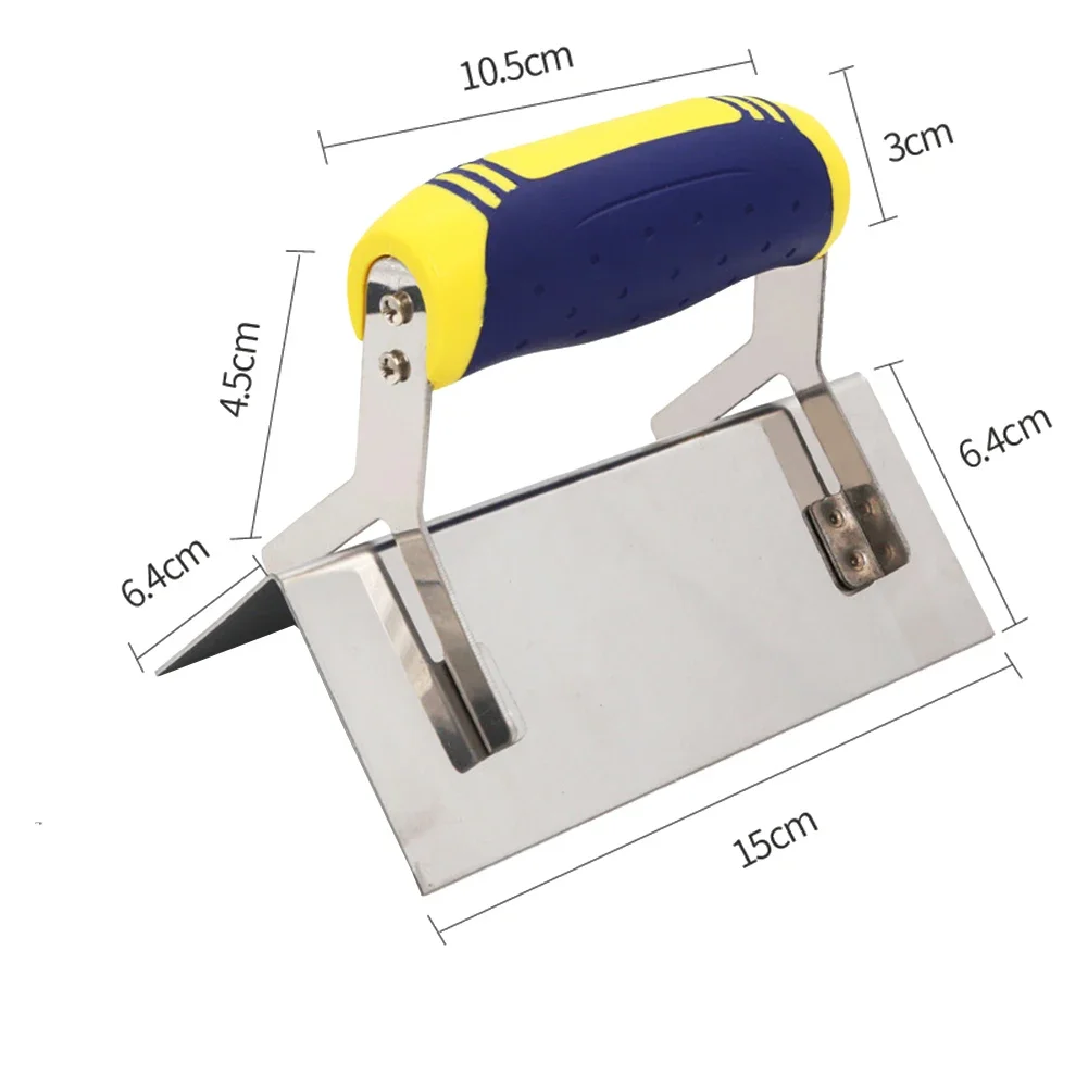 Ensemble d'outils de rainurage de bordure à main en béton en acier inoxydable, plâtre, ciment, finition, outil de réparation murale pour le broyage, le grattage des cloisons sèches