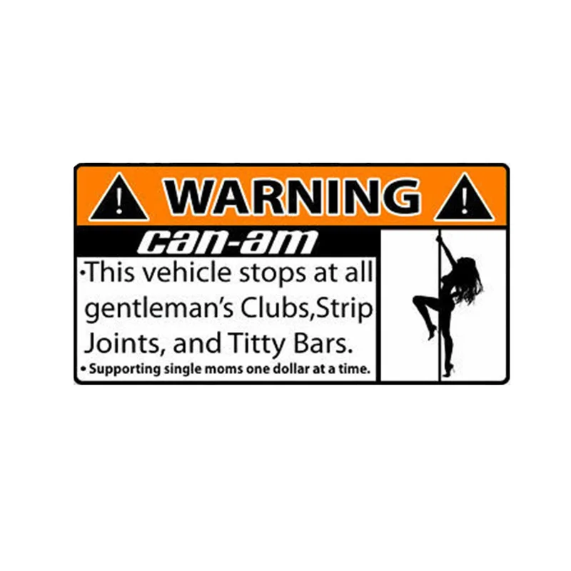 1PCS for Can AM Strip Club Warning Sticker Snowmobile Sled ATV 12cm