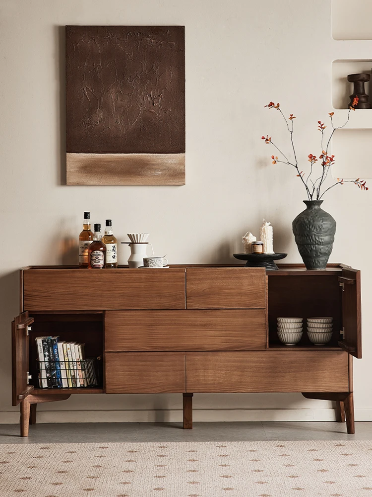 

Black walnut all solid wood seven-chest cabinet Nordic simple storage storage cabinet household