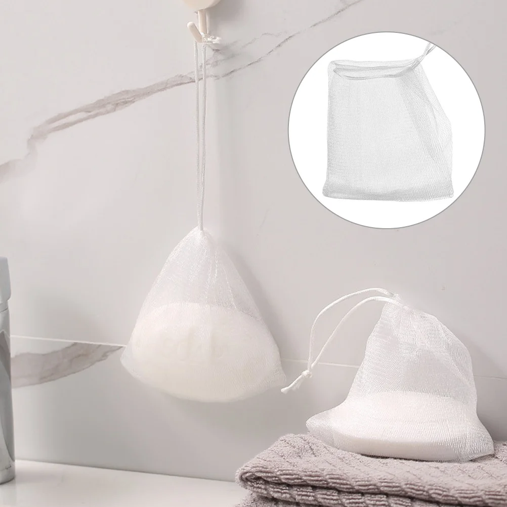 30Pcs Bathroom Soap Mesh Holder Drawstring Foaming Bag for Efficient Lathering Small Soap Saver Solution Mesh Storage Bag