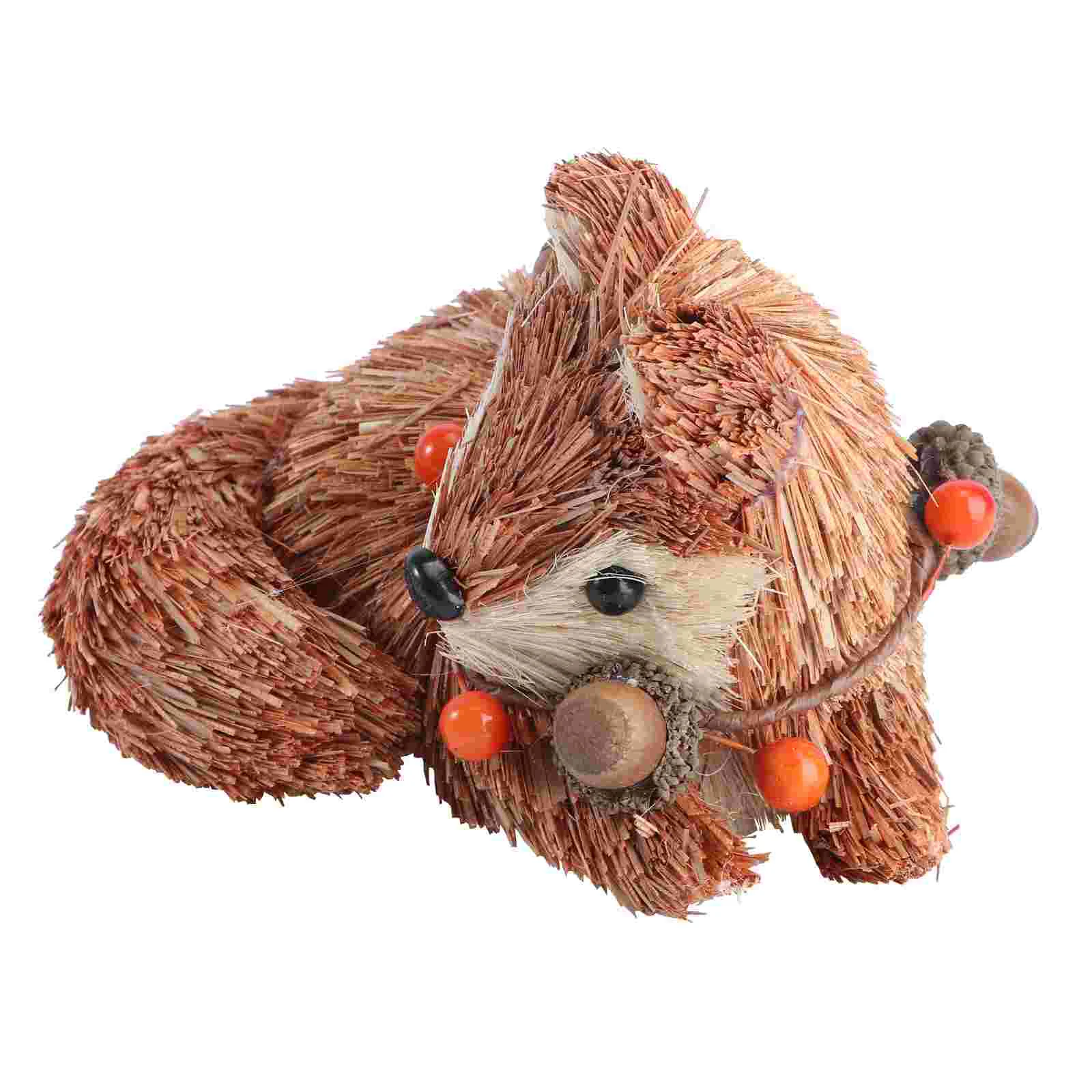 

Straw Standing Rabbit Ornament Hand Decor Easter Figurines Animal Desktop Woven Handmade Fox