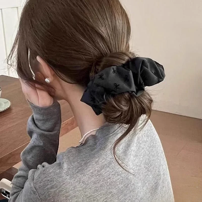 

Korean Style High Elasticity Polka Dot Knot Large Bow Hair Ties for Women Bun Hair Bands Hair Accessories
