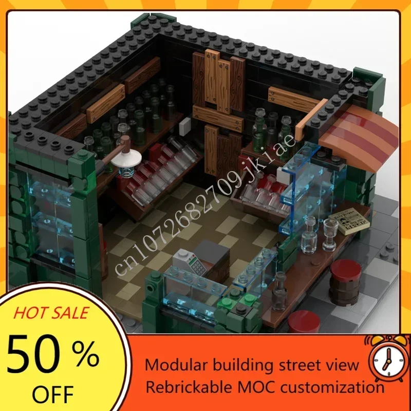 Bloques de construcción modulares para niños, tienda de vino para armar juguete de ladrillos, serie calles creativas, serie Wine shop, ideal para regalo, código 3150, compatible con MOC