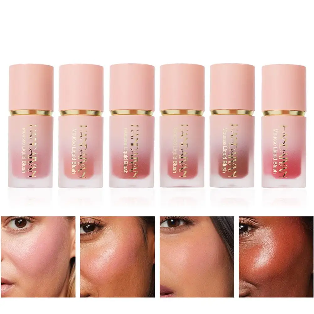 6.5ml Matte Velvet Face Liquid Blusher Smooth Natural Cheek Sponge Highlighter Stick Head Eye Rouge Blush J0S7