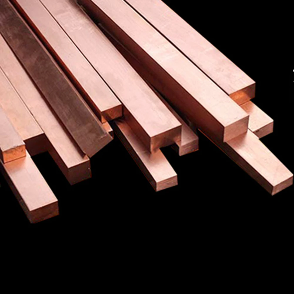 T2 Copper Bar Plate Red Copper Bar 100mm Long Pure Copper Row Ground Copper Bar Processing Cut Custom Thickness 3mm-5mm