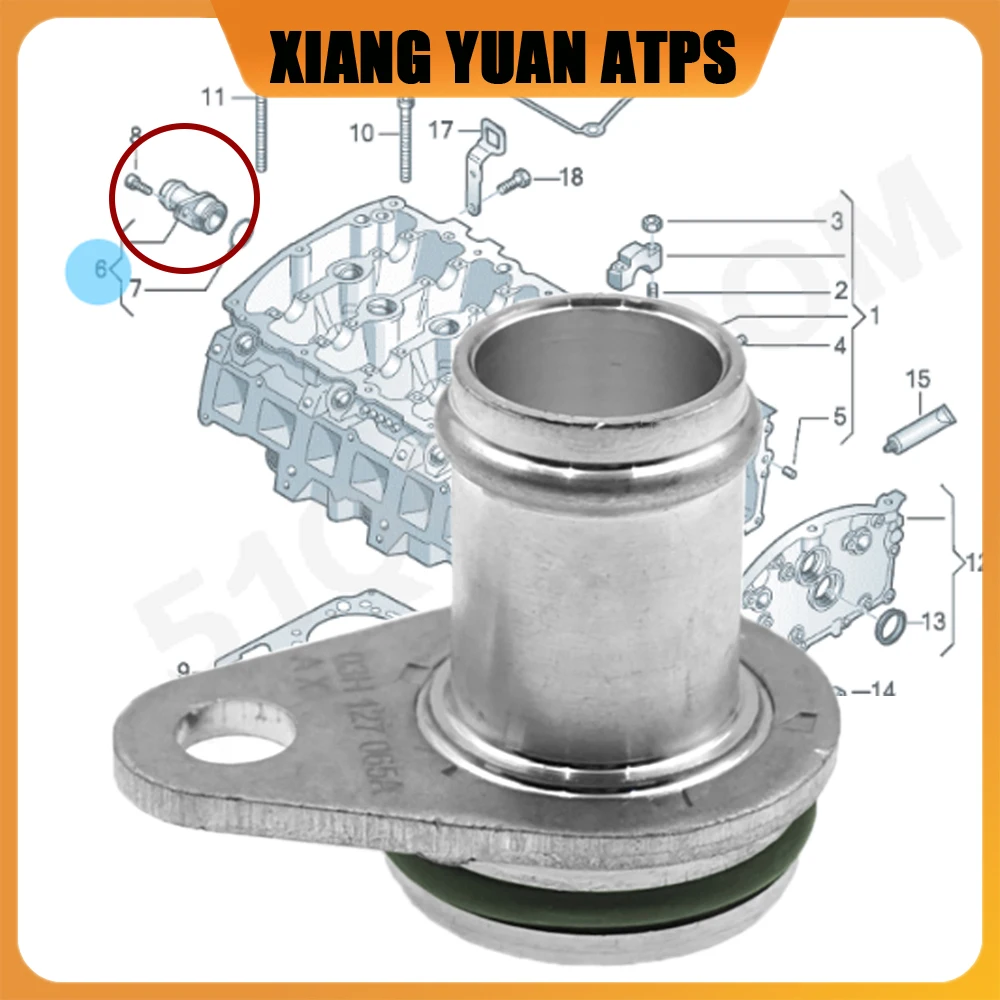 

03H127065A Engine Cylinder Head Connector Union For VW Touareg 7P MK2 2011 2012 2013 2014 2015 2016 2017 2018