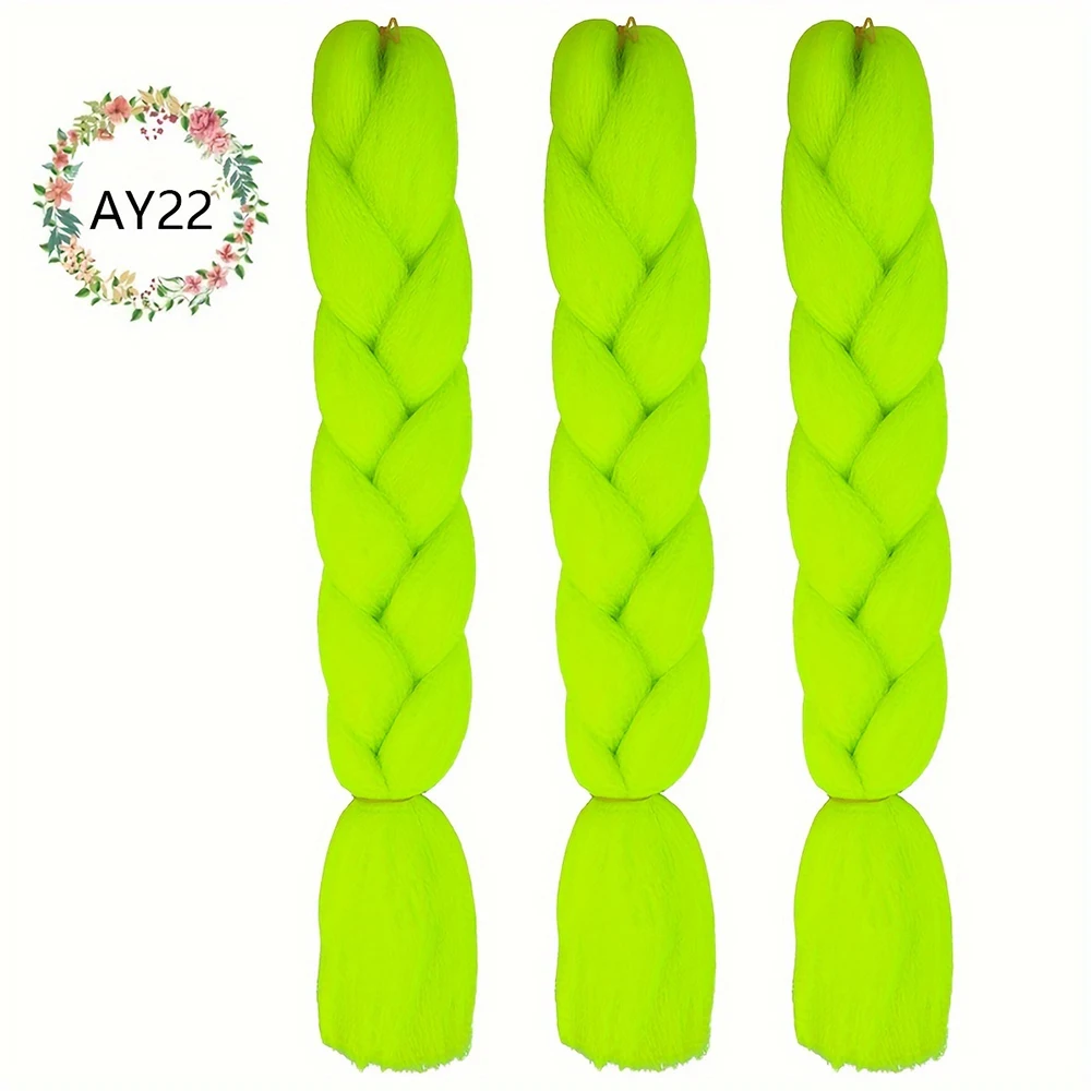 Jsaluting-Extensions de cheveux tressés pour filles, perruques synthétiques au crochet, extension de cheveux tressée arc-en-ciel, bricolage, fête de Noël, 3 pièces