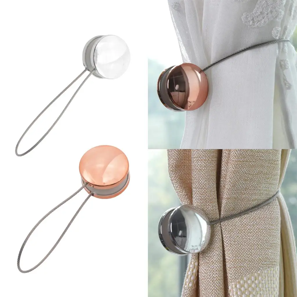 1 x MAGNETIC TIEBACKS VOILE NET CURTAINS Tie Backs Buckle Clips Silver Ball