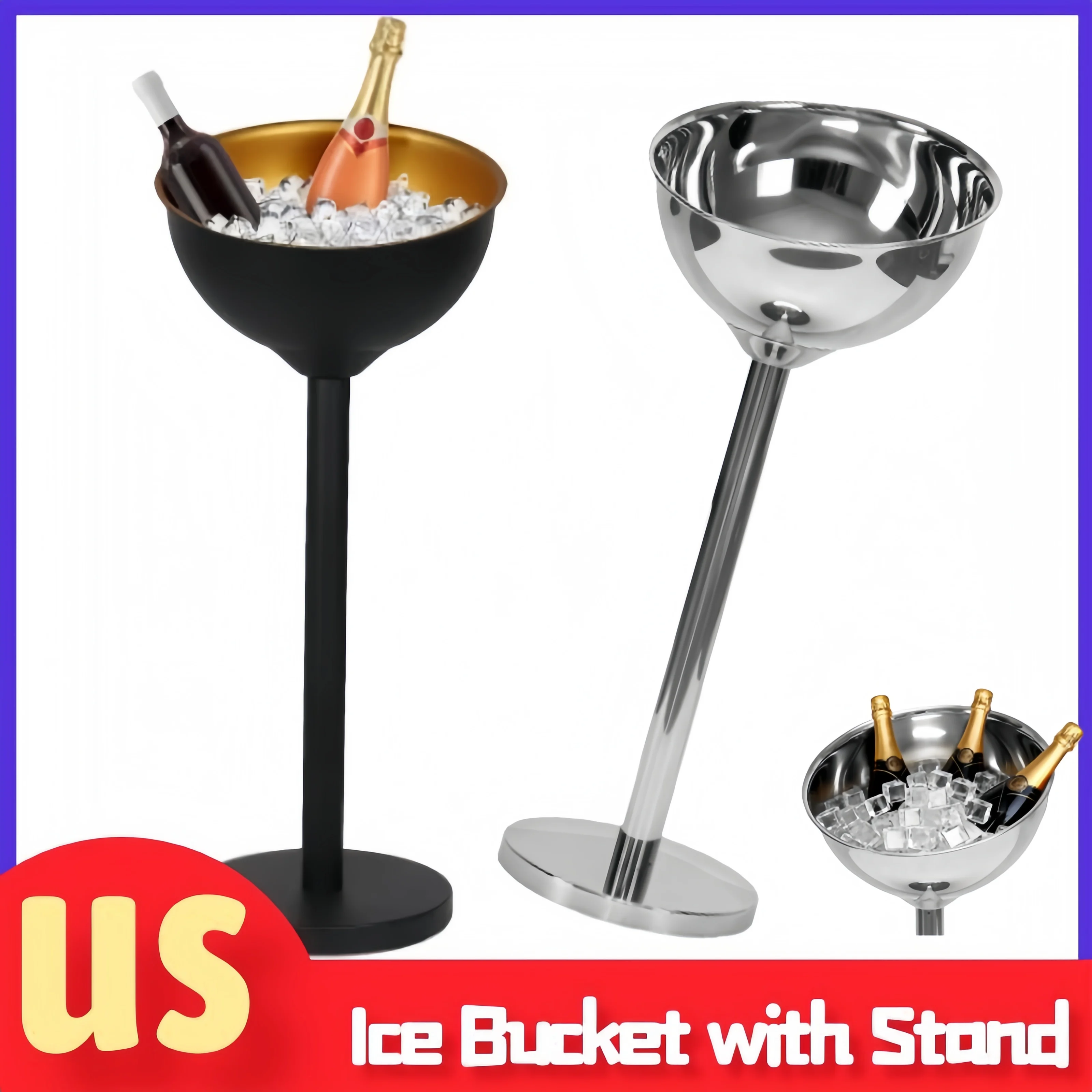 

Ведро-холодильник для вина из нержавеющей стали 2025, напольная подставка, держатель для бутылки вина, охладитель для шампанского, охладитель для пива, ведро для льда, КТВ-бар