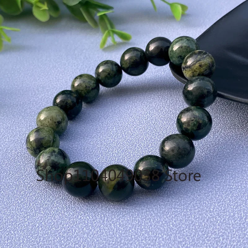 Genuine Natural Jade Bracelet Medicine King Stone Healing Bangle Men Women Real Chinese Tibet Jades Stone Elastic Bead Bracelets