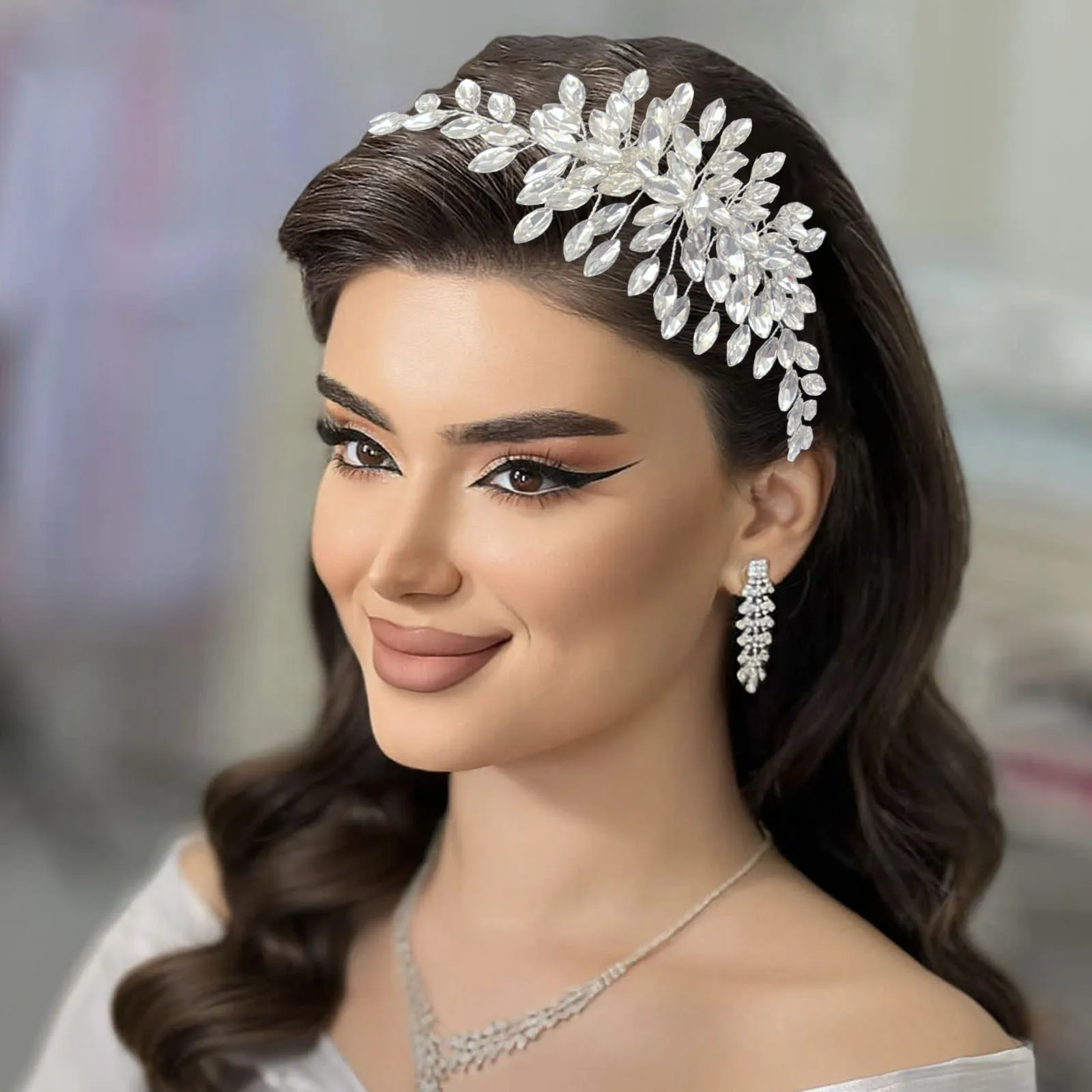 

DZ255-S Vintage Flower Bride Headpieces Bridesmaid Jewelry Tiara Gift Crystal Bridal Hair Comb Rhinestone Wedding Hair Clip