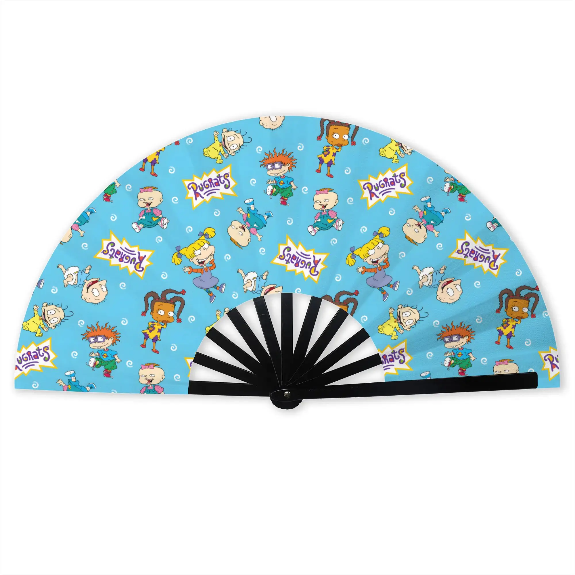 Funny Retro R-Rugrats Hand Fan Promotional Gift Event Souvenir Cartoon T.V Durable Folding Fans Creative Bulk Pack Fan