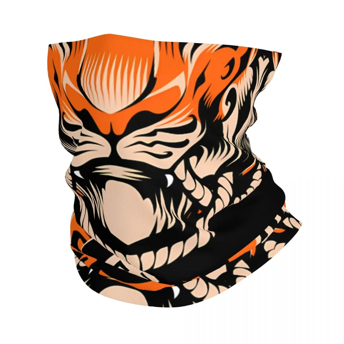 Tiger Thin Wrap Scarf Bandana Samurai Oni Neck Gaiter Face Cover Headband