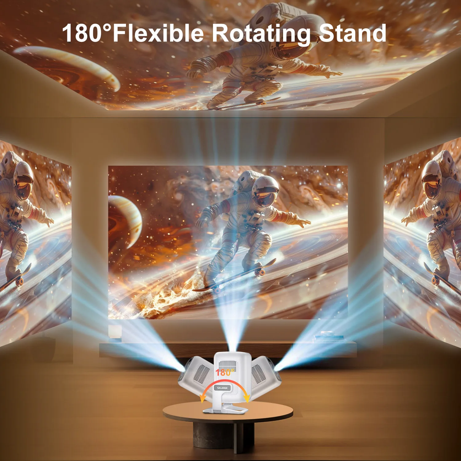 جهاز عرض Salange HY260Max 4K أصلي 1080P أندرويد 11 WIFI6 BT5.4 تركيز تلقائي/مرآة كيستون عمودية للهاتف الذكي شعاع سينما عالي الدقة