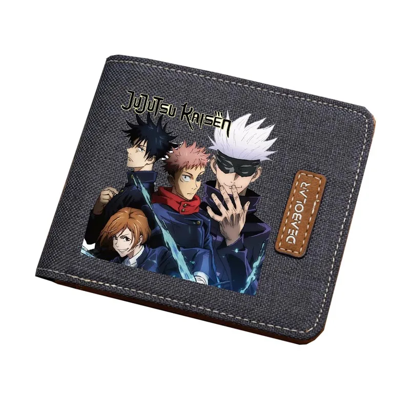 anime jujutsu kaisen cartoon Wallet Women Men canvas wallet teenagers Short wallet Money Bag boys Girls coin cartoon purse