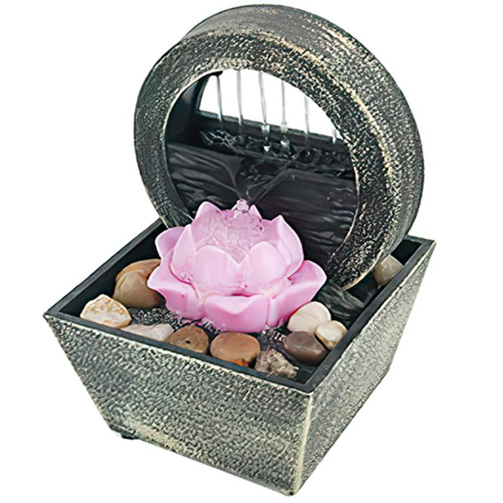 

ABS Stone Desktop Fountain Zen Waterfall Adornment Home Office Decor Cobblestone Electric nament Lightweight Realistic Detail