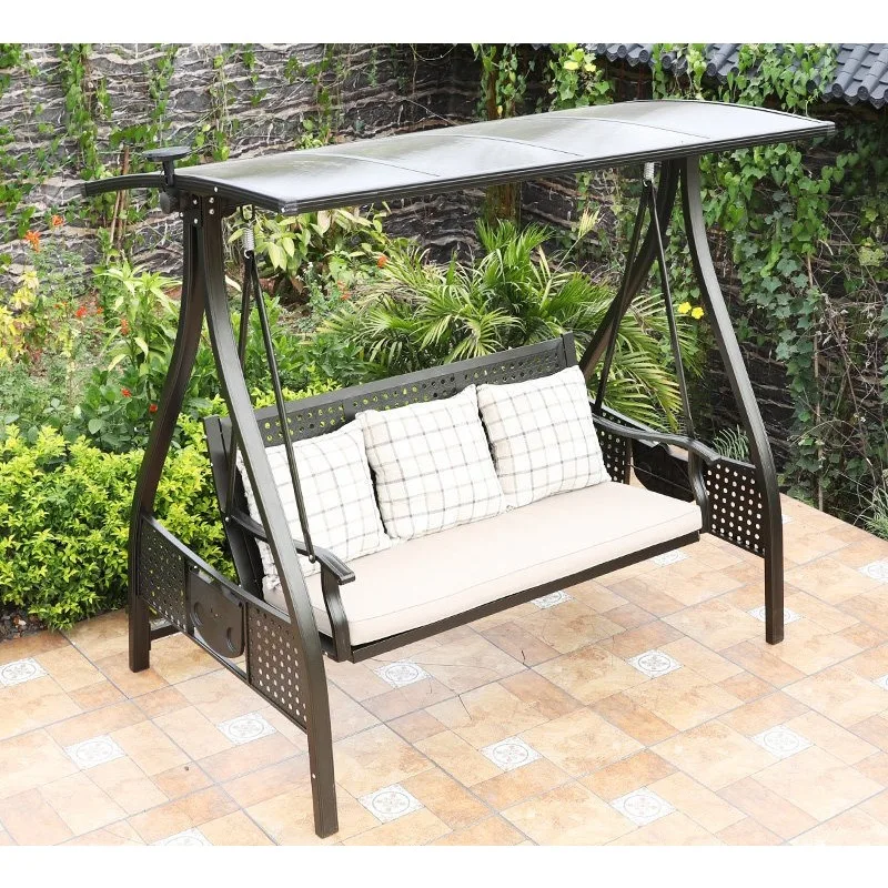 

Outdoor Solar Swing Chair Balcony Home Outdoor Garden Hanging Chair