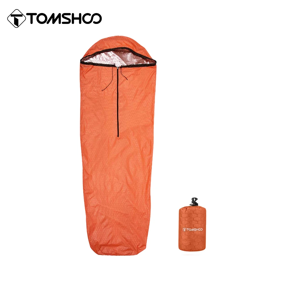 Tomshoo Emergency Sleeping Bag Lightweight Waterproof Thermal Sleeping Bag Survival Gear for Outdoor Hiking Camp Supplies Stuff